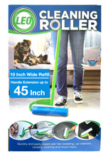Load image into Gallery viewer, Leo MegaClean 10-Inch Wide Lint Roller Refills 25 Sheets with extendable Handle to 44 inch for Lint Remover Household Cleaning Easily Remove Pet Hair Dust and Debris from Floors Carpets and Furniture