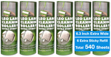 Load image into Gallery viewer, Leo 6.3-Inch Wide Large Lint Roller Super Sticky Large Surface Lint Roller up to 540 adhesive sheets