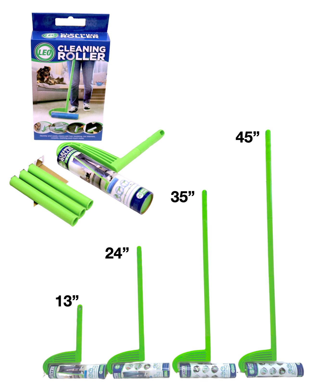 10 Inch Wide Lint Roller for Pet Hair – Single Roller Starter Size | LEO