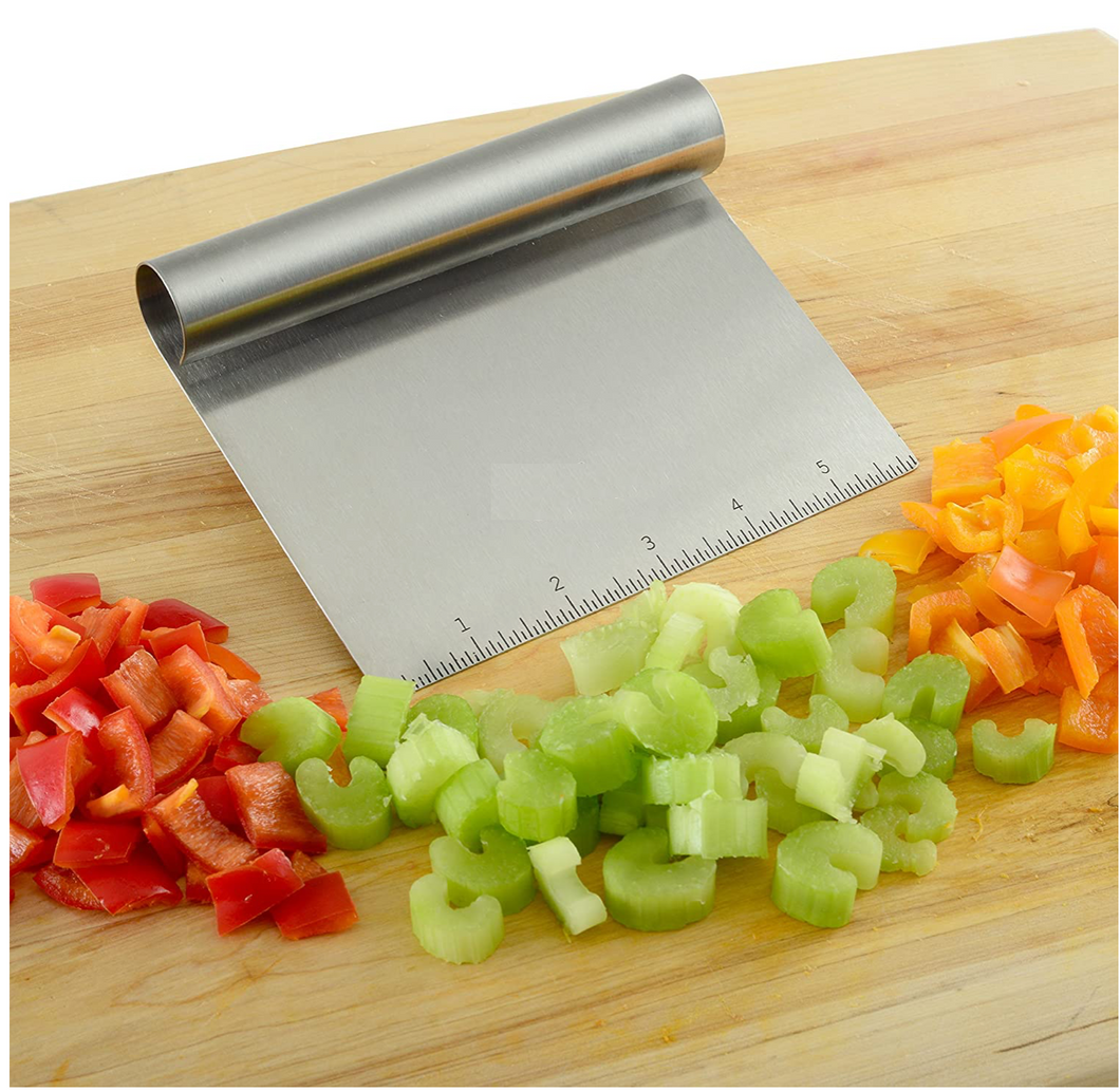 Stainless Steel Dough Scraper & Chopper - 6 Inch Multi-Purpose Kitchen  Tools with Measuring Markings, Cutter for Dough, Pizza, Cake,Griddle